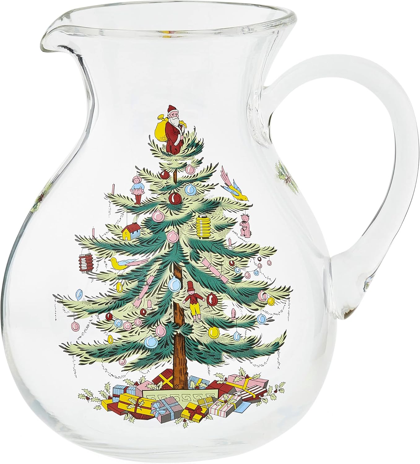 Spode Christmas Tree Glass Pitcher Festive Serving