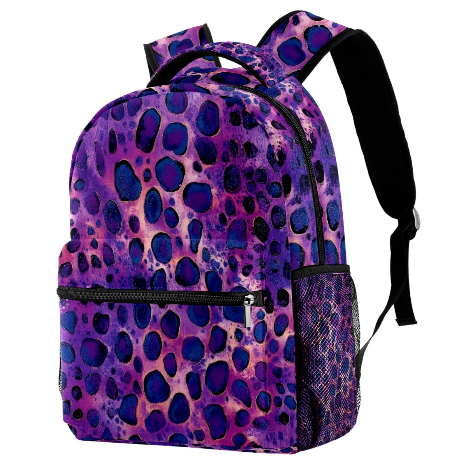 Sac à dos léopard violet Campus avec porte-bouteille pour l'école - 7