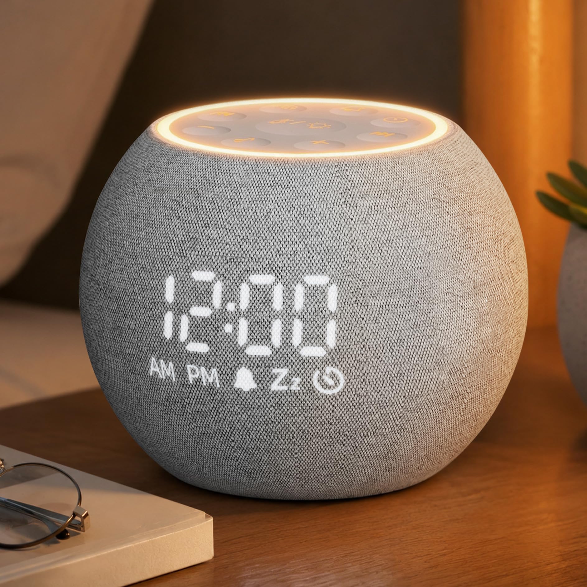Maxstar Reloj despertador digital con máquina de ruido blanco, 30 sonidos relajantes para dormir, pantalla ajustable, ayuda para dormir para niños y adultos en la oficina o en casa
