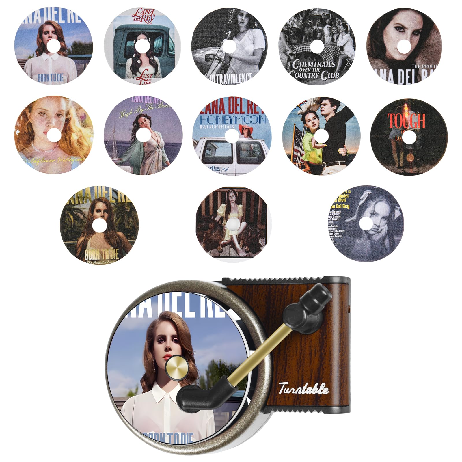 13PCS Car Air Fresheners Vent Clips, Vinyl Album Cover Air Freshener, Album Record Player Car Fresheners for Women, Car Accessories for Music fans