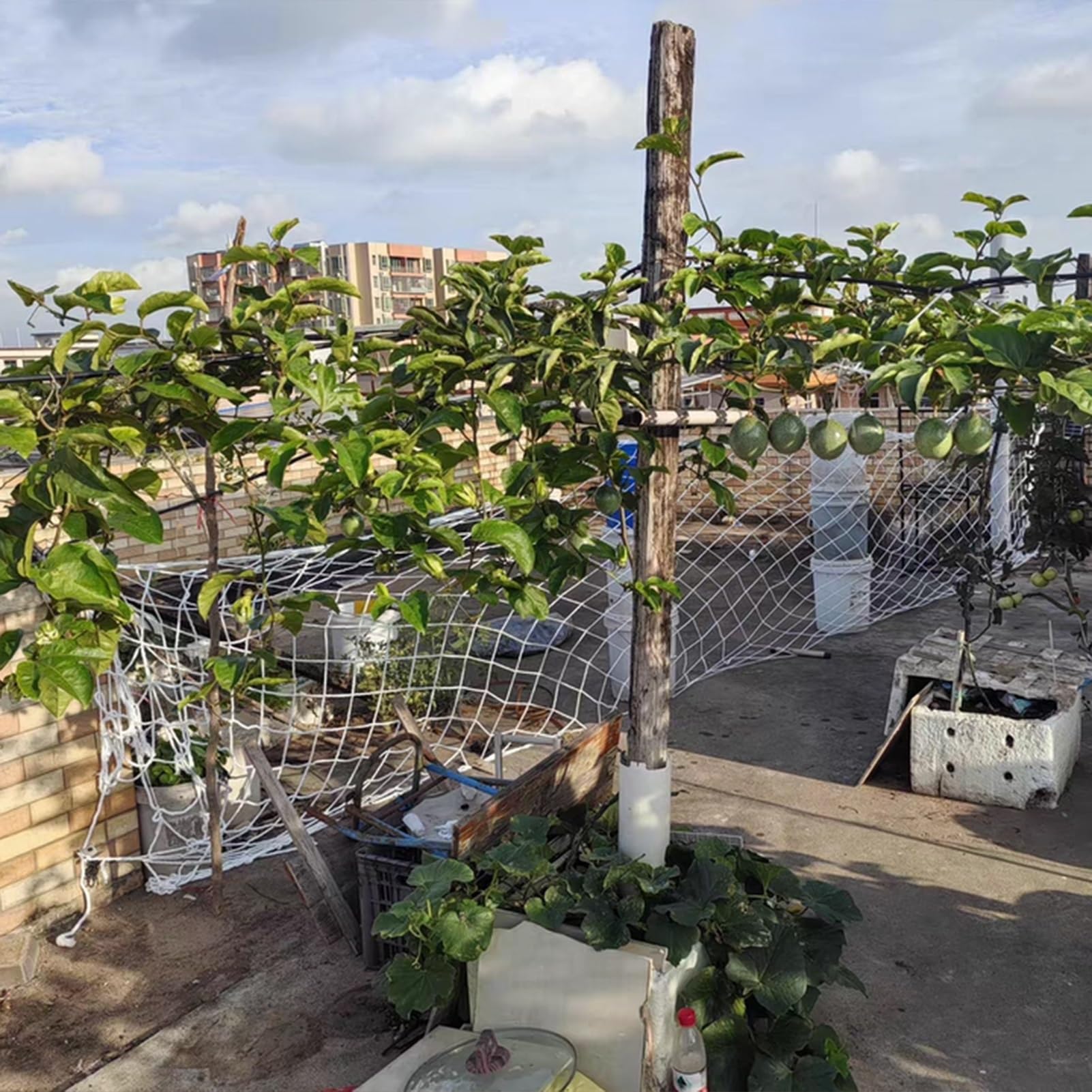 Rete di protezione per balcone, 4 x 9 m, in corda di canapa, rete di sicurezza decorativa per uso domestico, soluzioni di sicurezza per balcone, protezione esterna