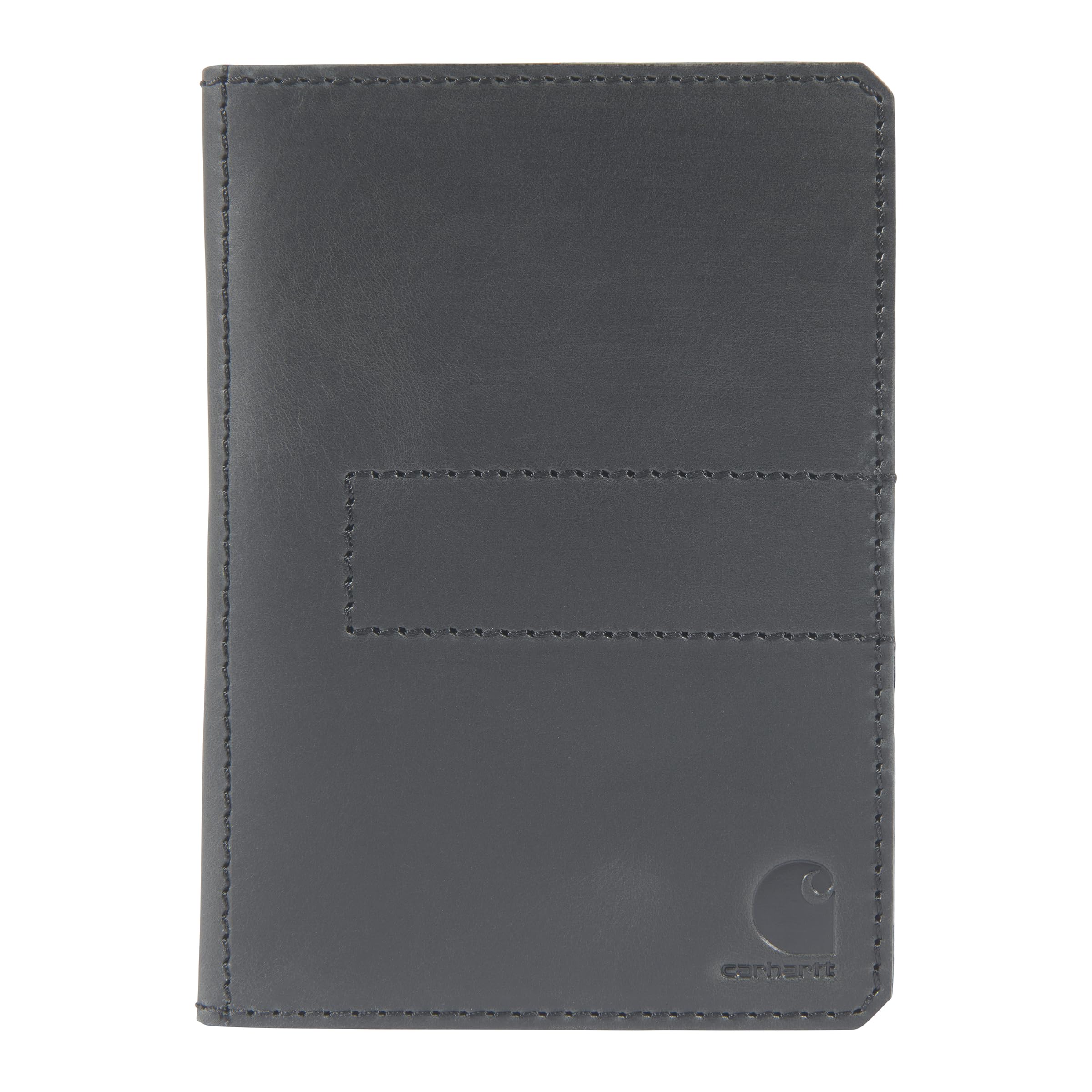 Carhartt Męska, trwała skórzana okładka na notebooka z kieszenią na dokumenty i kieszeniami na karty, czarna, okładka na notebooka, trwała skórzana okładka na notebooka z kieszenią na dokumenty i kieszeniami na karty