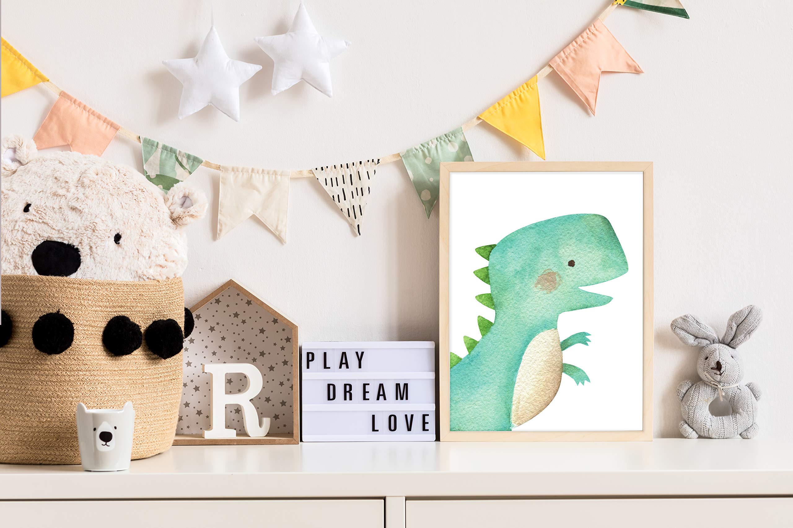 Panda whale dino pictures children's room boy cute baby dinosaur decoration 5-piece poster set for children DIN A4 - Image 4