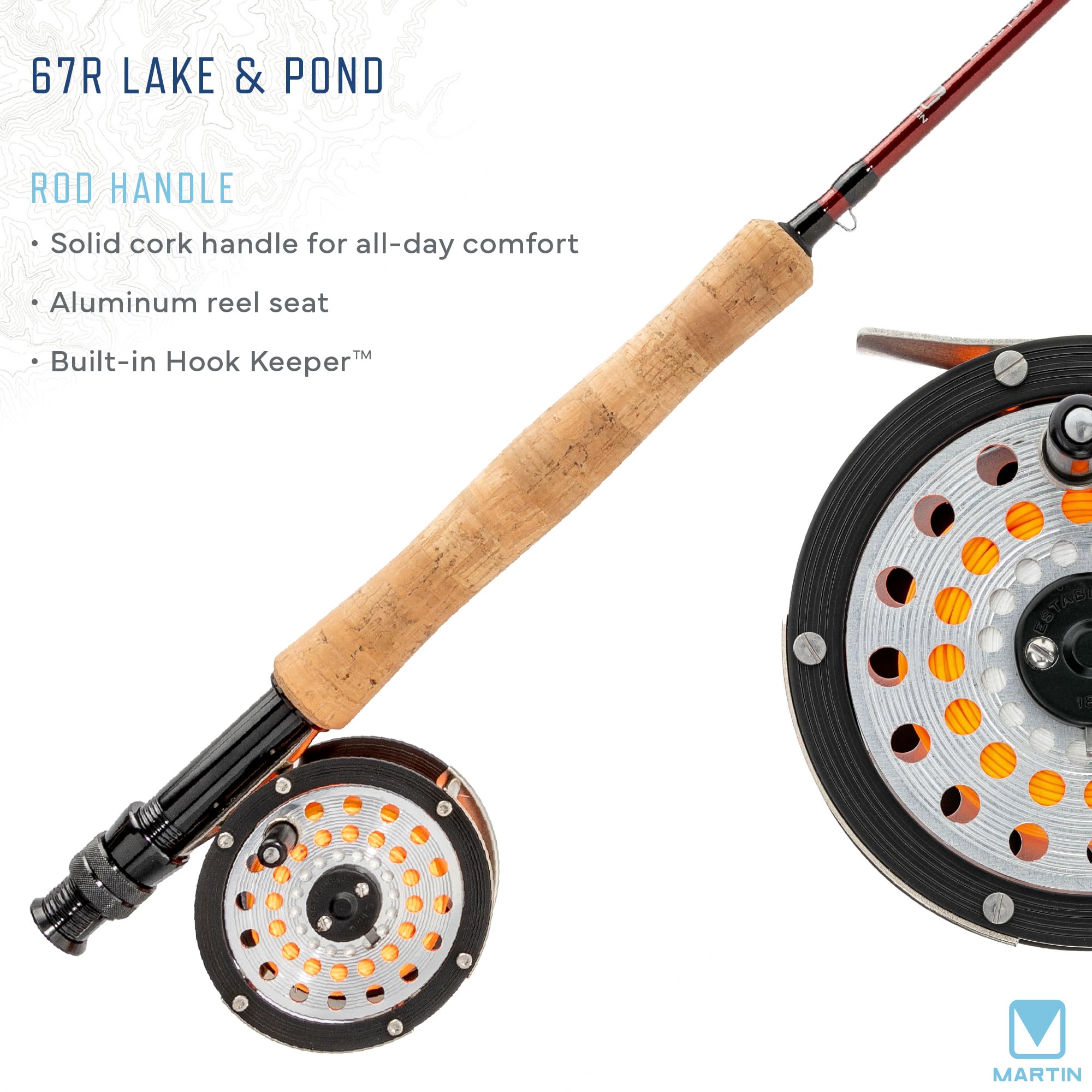 Amazon.com: Martin 67R Lake|Pond Fly Fishing Rod and Reel Combo Kit,  5/6-Weight, 9-Foot, 4-Piece Rod, Moderate Action, Single Action Reel,  6-Weight Floating Line, Fly Assortment and Box, Travel Case, Brown : Sports