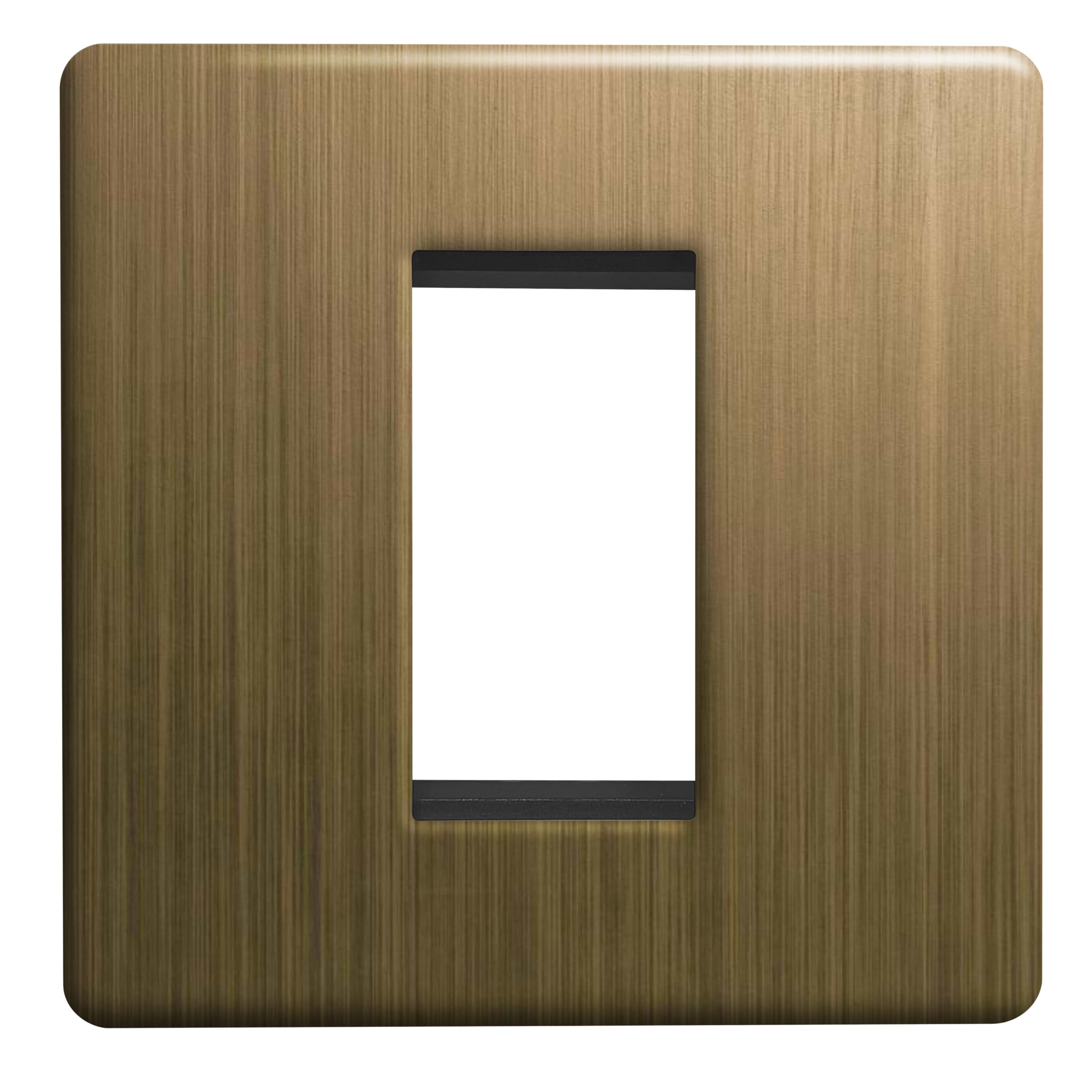 Evoges Antique Brushed Brass Terra Modular Faceplates – 1G / 2G / 4G – Euro Module Size 25X50mm, 50X50mm & 100X50mm – Decorative Wall Plates, Uk Wiring Accessories (1 Gang)