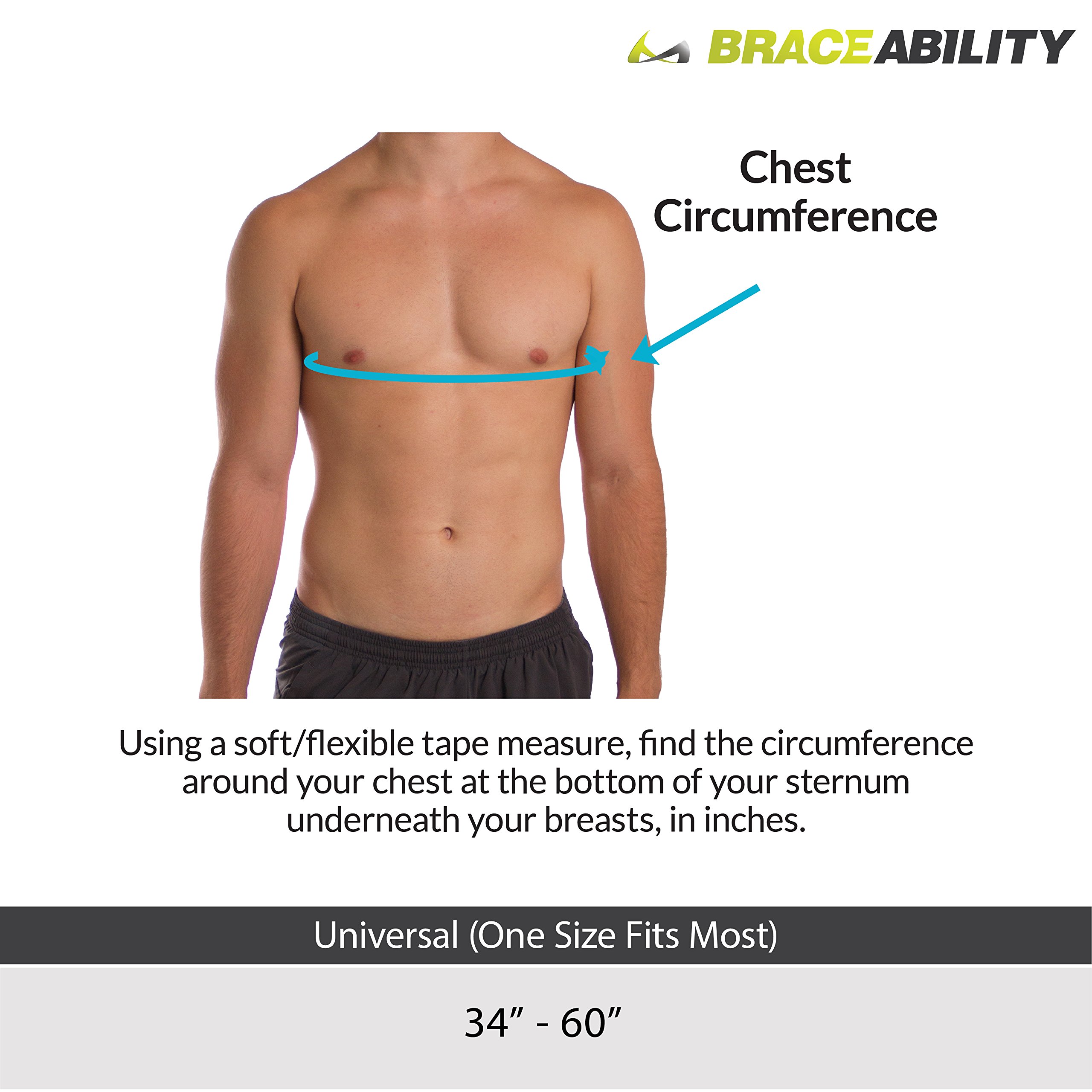 BraceAbility Rib Injury Binder Belt Men's Rib Cage Protector Wrap for