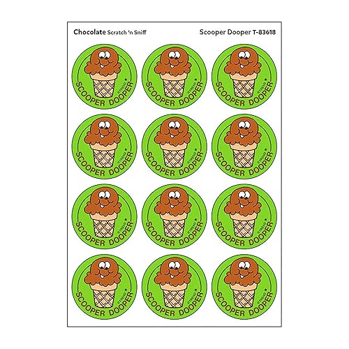 Scooper Dooper/Chocolate Scent Retro Stinky Stickers by TREND; 24/Pack -
