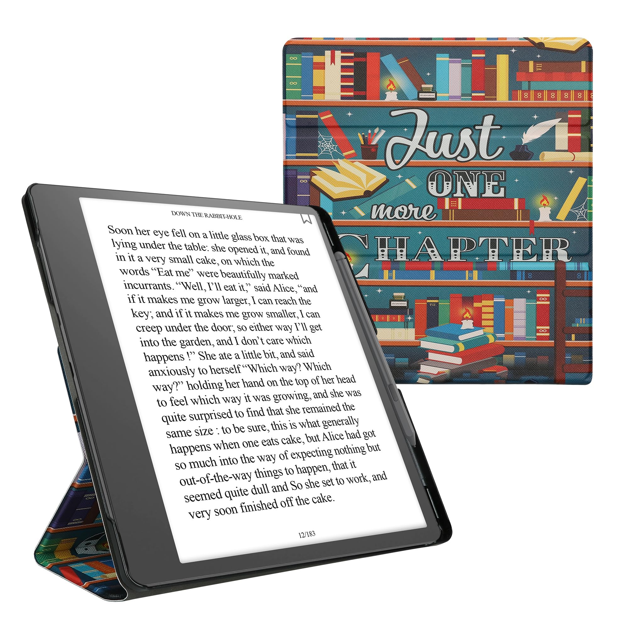 kwmobile Cover per Amazon Kindle Scribe (2022/2024) Cover - Custodia eBook Reader Verticale - Case eReader in Pelle PU - Chiusura Magnetica e Porta Penna - Ancora Un Capitolo