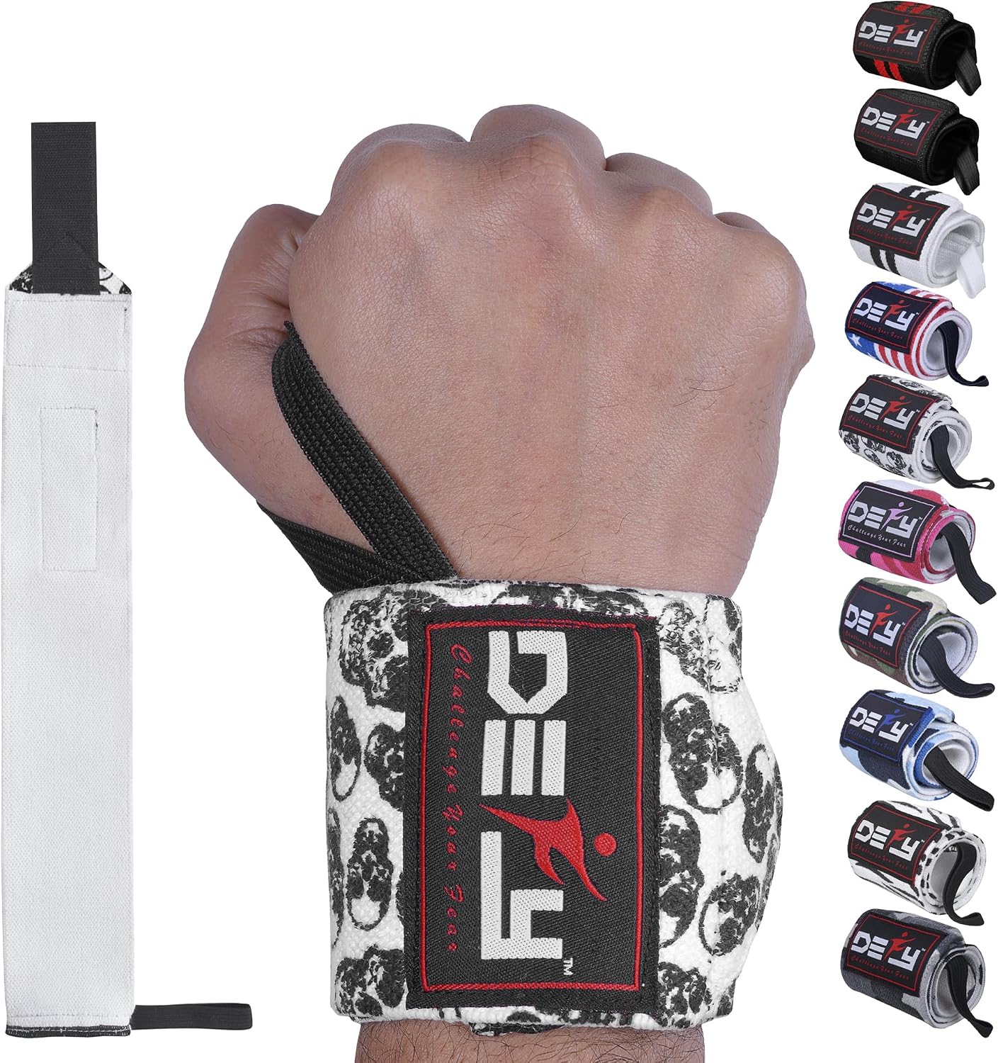 DEFY Weightlifting Wrist Wraps 18" (USPA Approved) - Professional Quality Wrist Support with Heavy Duty Thumb Loop - Best Wrap for Powerlifting, Strength Training, Bodybuilding
