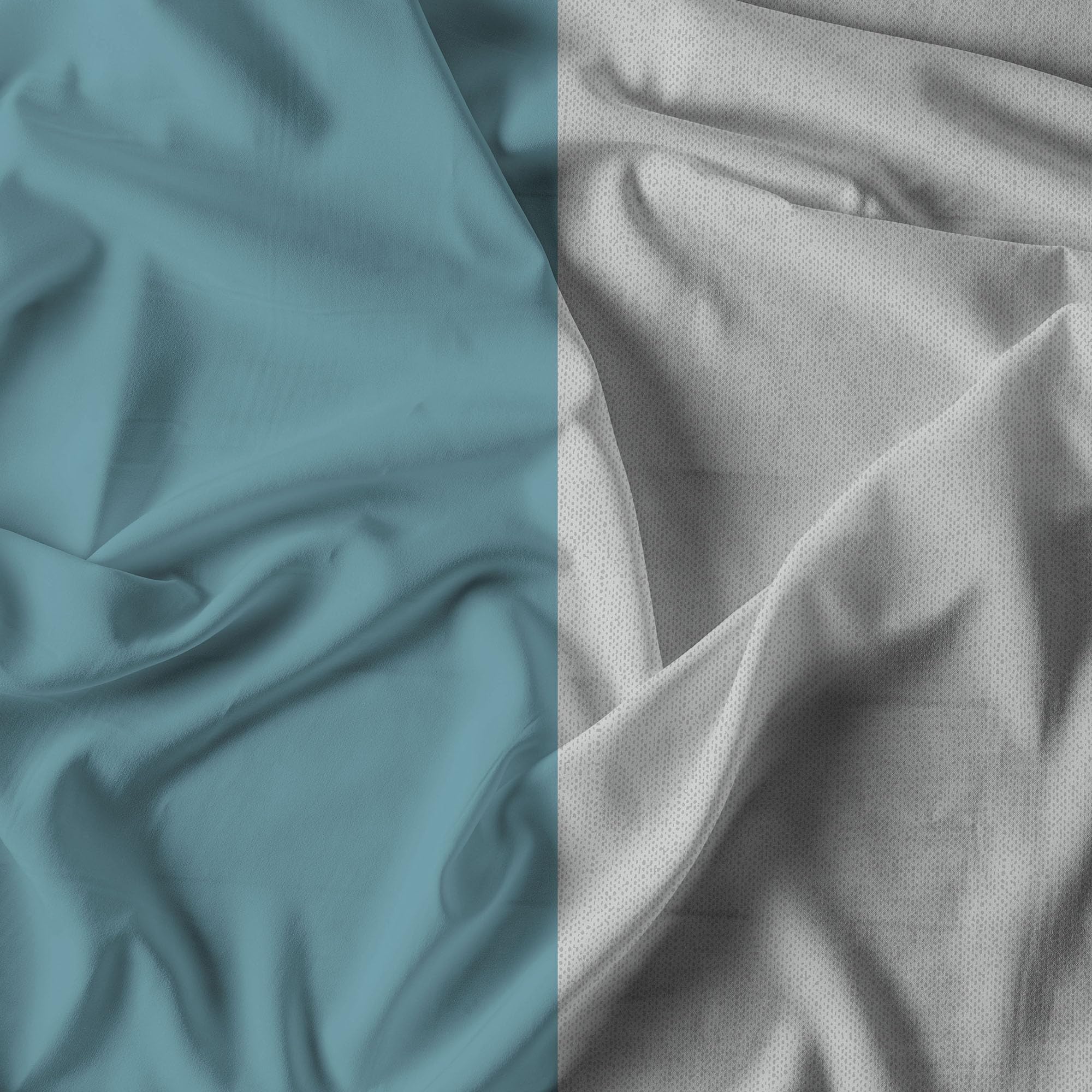 Trend Chic Bedding Set, 100% Cotton, Made in Italy, Double Size, Teal, Ottanio, King single - Image 3