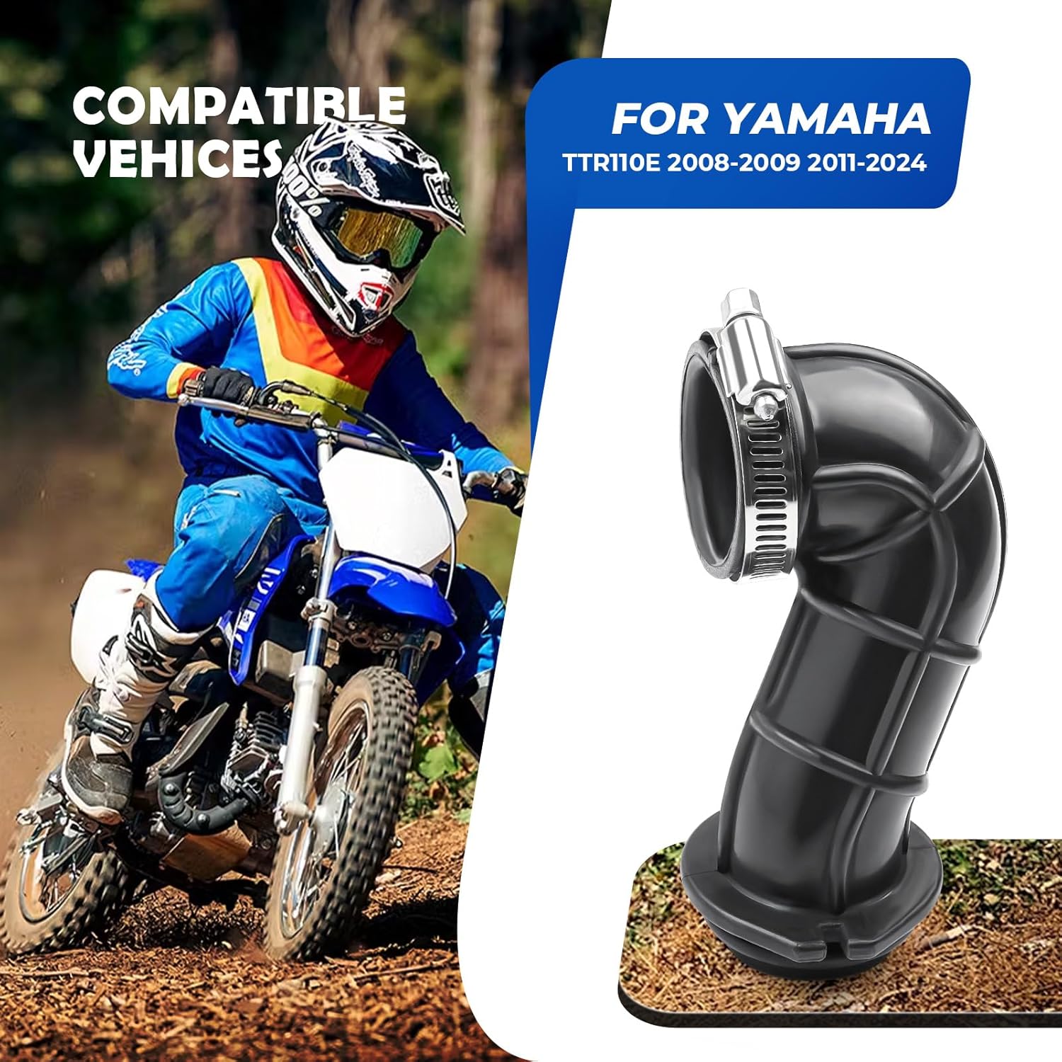 Intake Boot Air Box To Carburetor for Yamaha TTR110E 2008-2009 2011-2024 5B6-14453-00-00