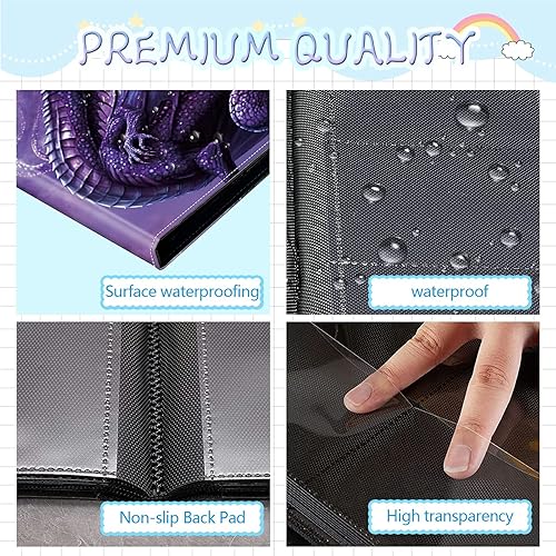 Miniatura 3 de Rossy Carpeta para tarjetas de 9 bolsillos, 900 tarjetas, carpeta de colección de tarjetas, álbum de tarjetas de doble cara, tarjetero para tarjetas