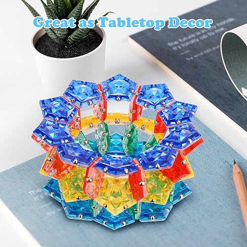 Miniatura 5 de Juguetes magnéticos magnéticos de esfera antiestrés  Diamante de cristal azul  Imanes sensoriales  Juego de 12 piezas  Creatividad más allá de la