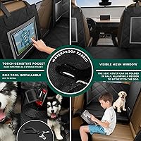 Vista 4 de Funda de asiento de automóvil de fondo duro para perros, soporta hasta 500 libras, extensor de asiento trasero impermeable para perros, hamaca