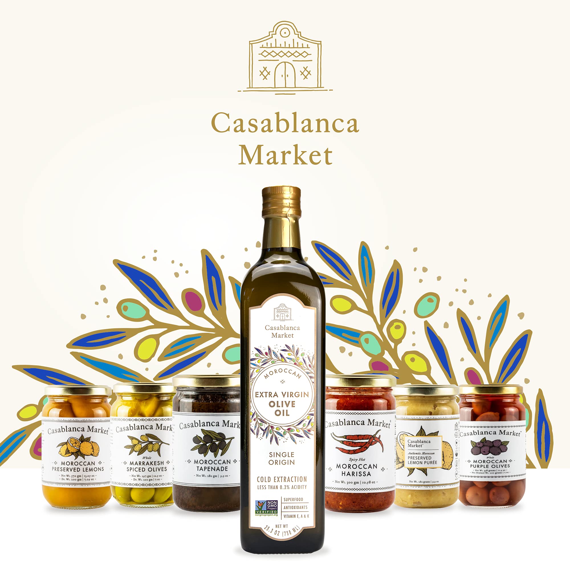 Buy Casablanca Market Moroccan Olive Oil Extra Virgin Cold Pressed Olive Oil (Olive) Morocco