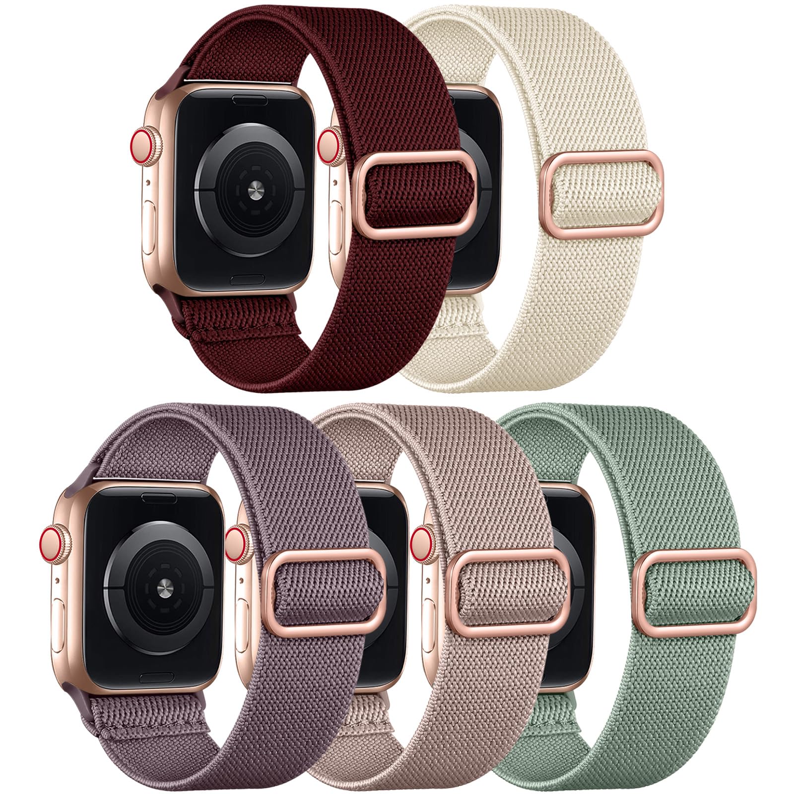 Adorve Stretchy Band Compatible with Apple Watch Bands 49mm 46mm 45mm 44mm 42mm 38mm 40mm 41mm Men Women, Soft Nylon Elastic Braided Strap Fits for iWatch Ultra 3/2/1, Series 11/10/9/8/7/6/5/4/3/SE3-1