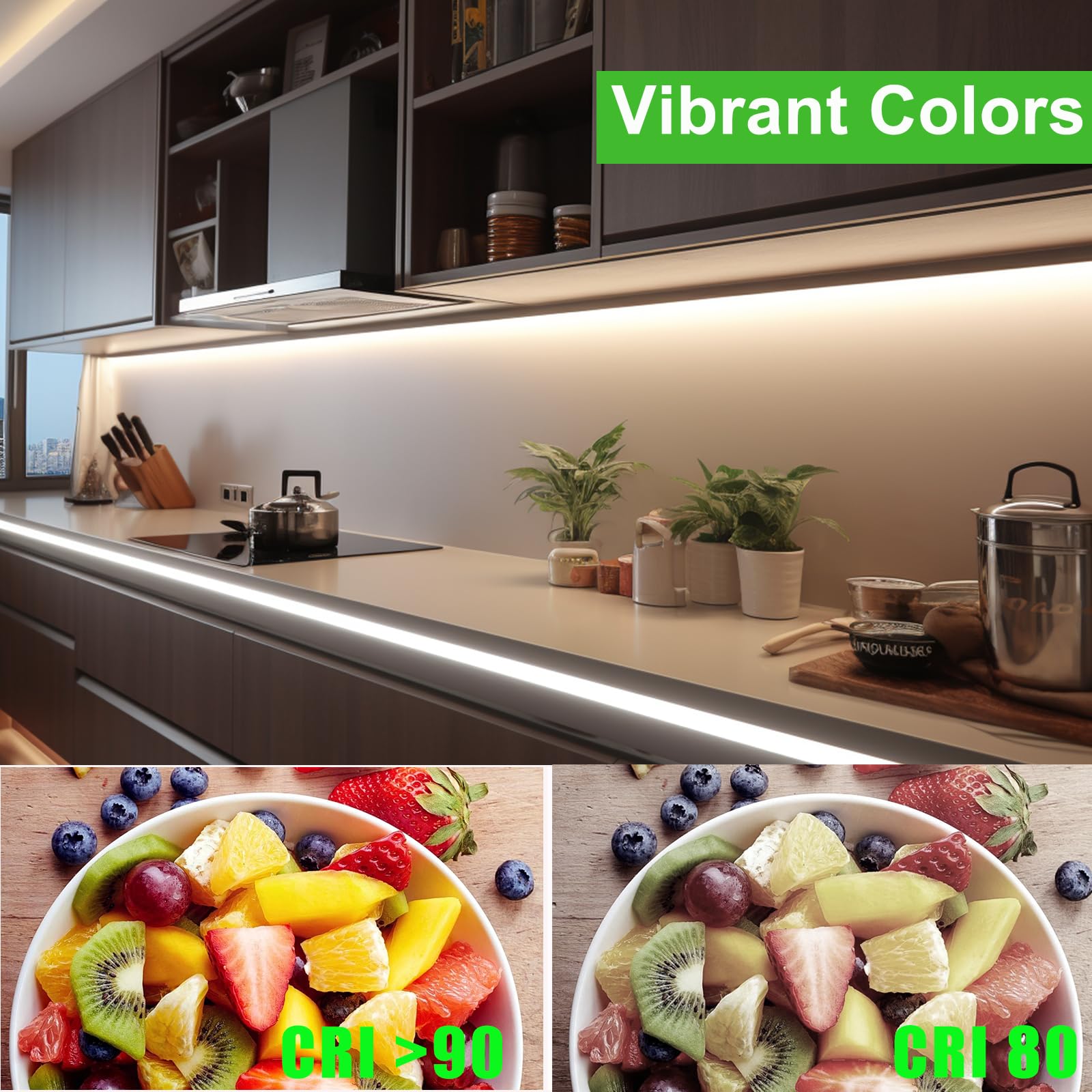 JOYLIT RGBCCT Taśma LED COB 24 V 5M do wnętrz, RGB+2700K-6500K CCT 840LEDs/M 21W/M CRI 90+ Wielokolorowy pasek LED 12 mm, szerokość 6PIN RGB+CCT taśma świetlna do klubu, szafy, majsterkowanie (tylko