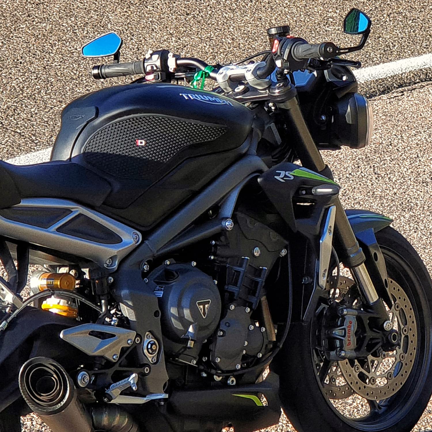 Autocollant de protection latérale de réservoir pour Triumph Daytona 675 Street Triple HDR235 (NOIR)