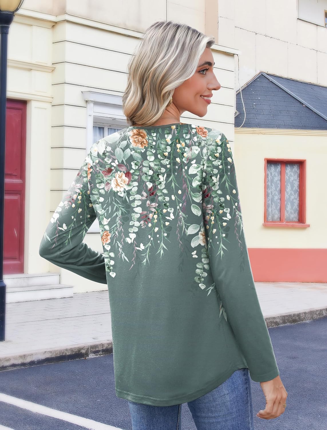 Zeagoo Womens Tops Long Sleeve Shirts Boho Tops for Women 2026 Fall Blouses Ladies Sweatshirts Spring Fashion Clothing - Image 5