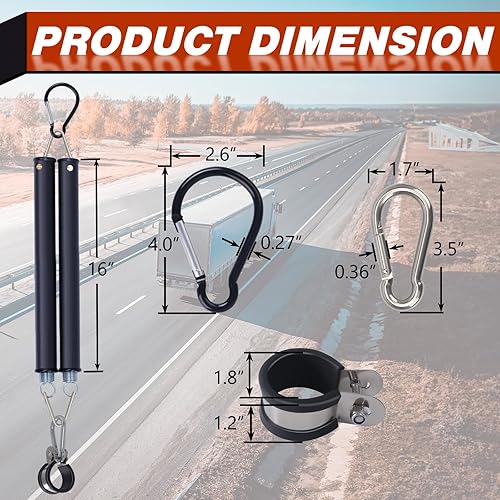 Miniatura 5 de Cheemuii Kit de resorte doble tierno de 16 pulgadas con soporte para manguera de remolque, resorte tierno resistente para líneas de aire de