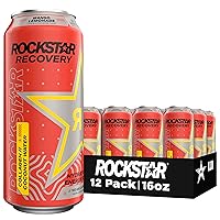 Vista 6 de Rockstar Energy Drink Con cafeína taurina y electrolitos, recuperación de naranja, 12 cuentas.
