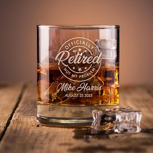 Miniatura 7 de Regalos de jubilación para hombres, vaso de whisky personalizado, 5 diseños, 10 onzas, vaso de whisky rock grabado, los mejores regalos de