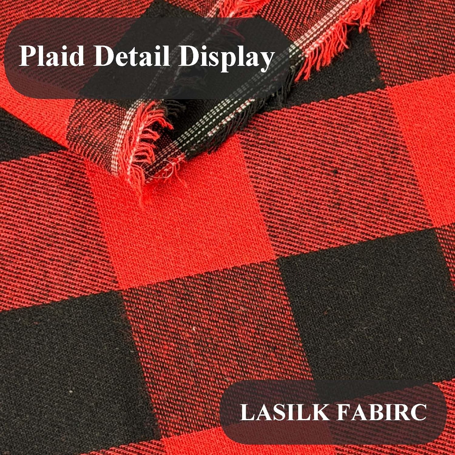 Cotton Blend Plaid Fabric by The Yard, Checkered Gingham Fabric for Sewing, Christmas Crafts, Quilting, Apparel, Tablecloths, DIY Home Decor