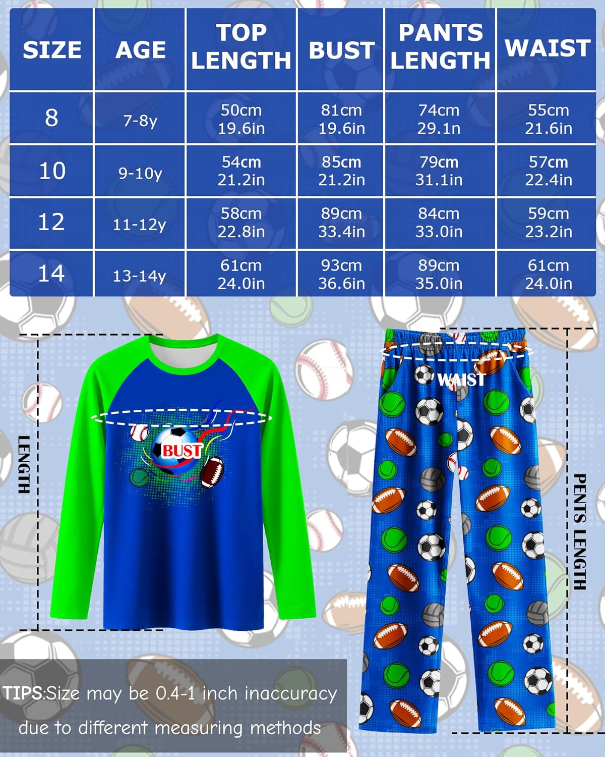 PASHOP Boys Pajamas Cozy Soft Long Sleeves Top and Pants 2 Piece Cool Pjs Pajamas Set Big Boys Sleepwear Size 8-14 - Image 5