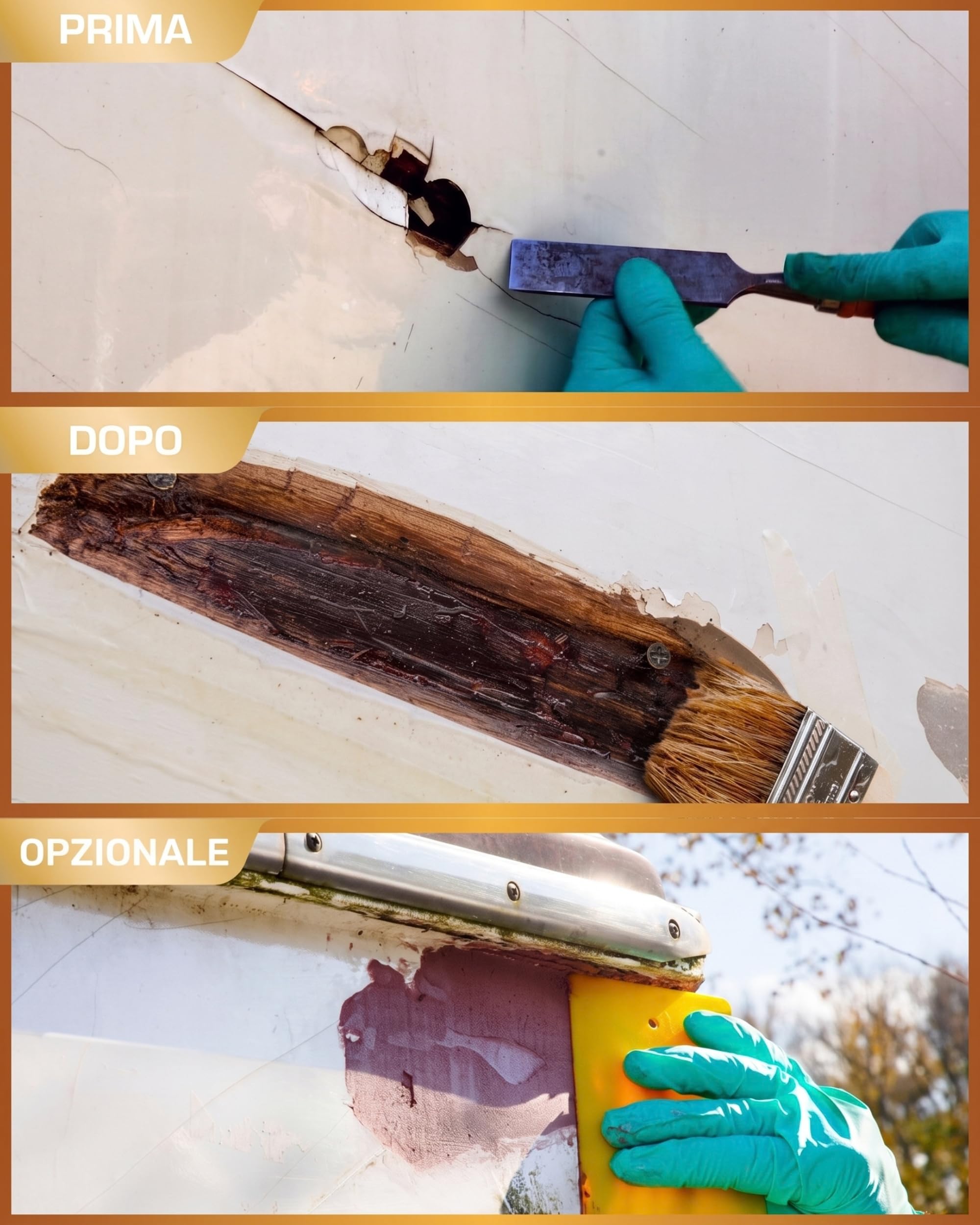 WEST SYSTEM Kit Riparazione Legno Marcio - Stucco per Legno, Misura Media