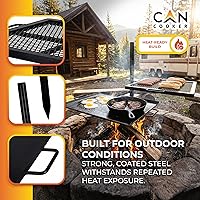 Vista 9 de GameMaker Parrilla de Cocina de Fuego Abierto – Parrilla de Fogata Portátil para Cocina de Llama Abierta, Fogatas, Anillos de Fuego al Aire Libre