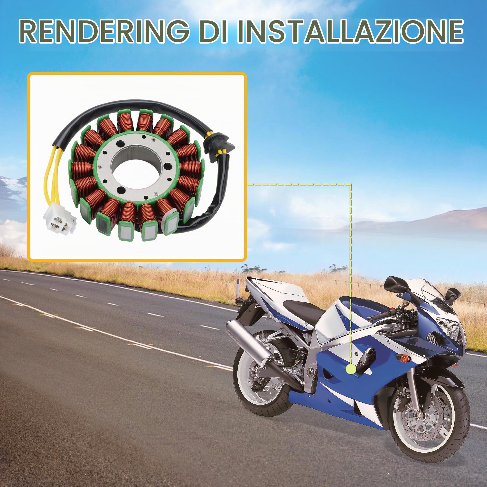 GOOFIT 18 Coil Accessori Per Il Motore Del Generatore Di Accensione Della Bobina Dello Statore Magnetico Sostituzione per Suzuki GSXR600 GSXR 600 750 1000 2000-2005