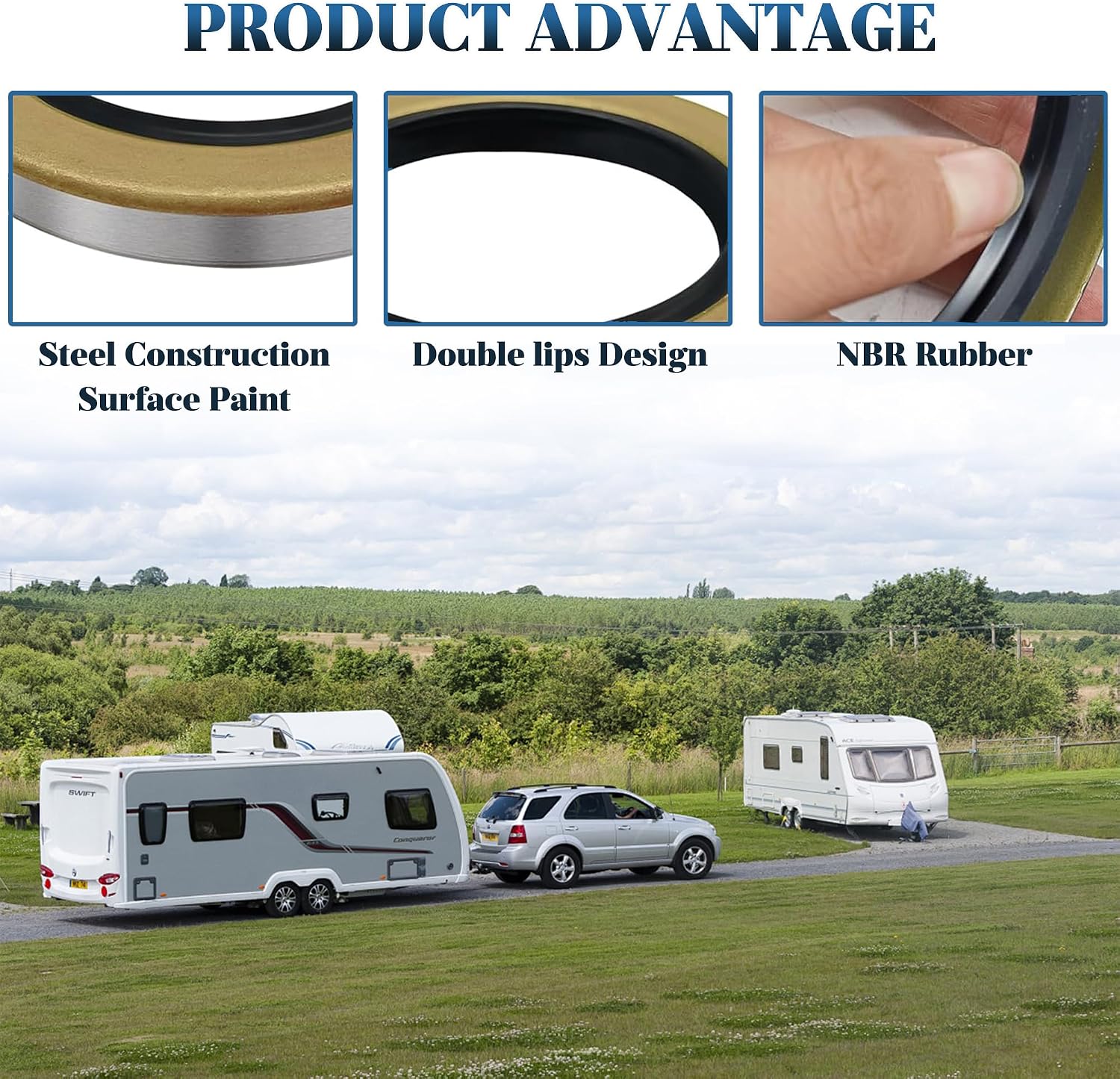 4 Pack Double Lip Grease Seal 2.250" ID x 3.376" OD for 5200-7000lb Trailer Axles, Replacement for Dexter 010-036-00 10-36, Texcom 22333TB, National 452920, Trailer Hub Axle Seal for RV Boat