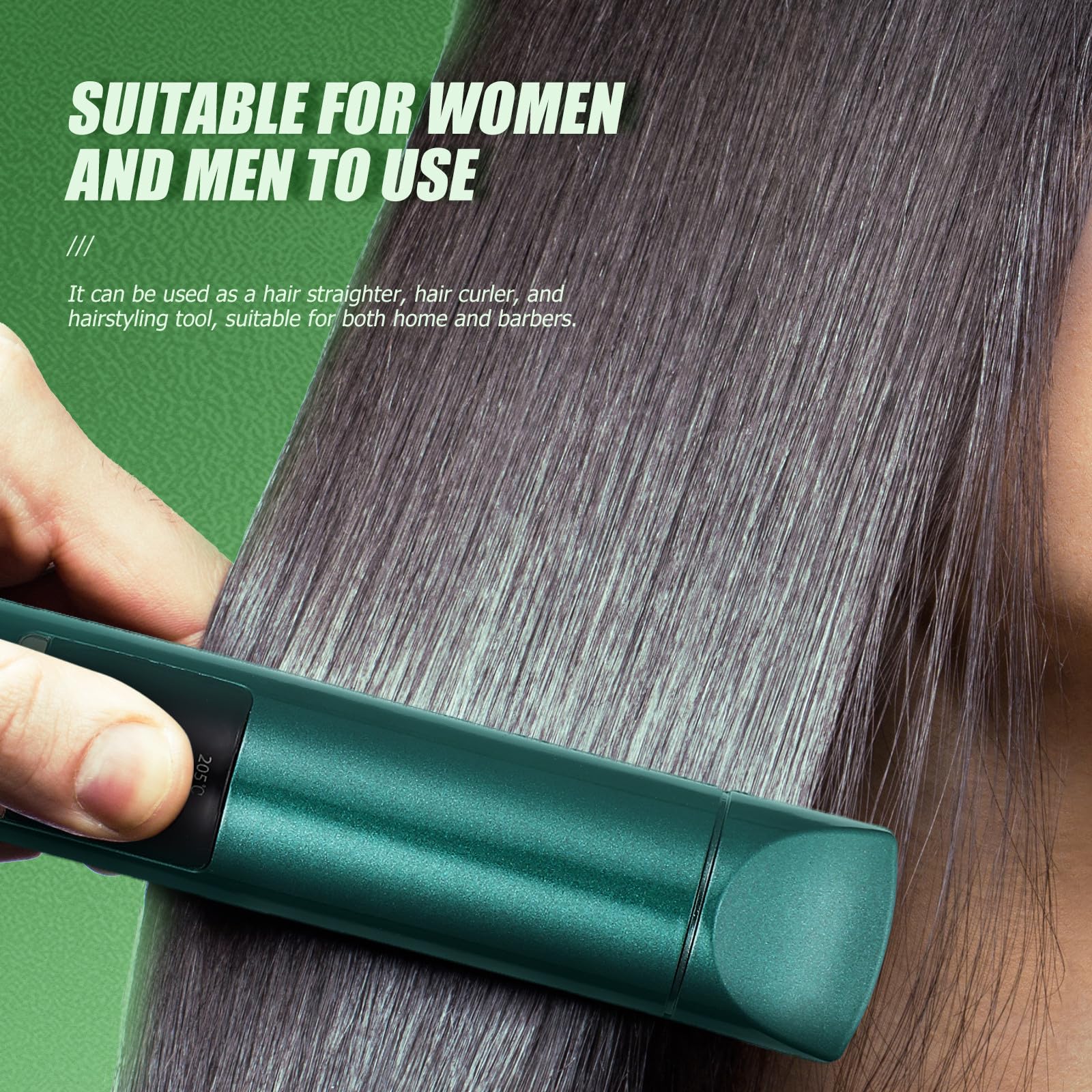 Fer à Lisser Boucler sans Fil Portable pour Cheveux Batterie 2600mah, Design Ergonomique et Température Réglable, pour Voyage et Usage Extérieur