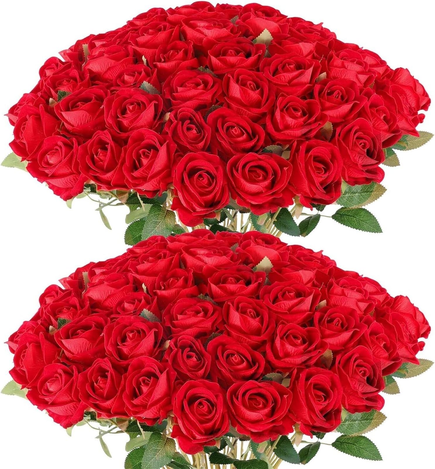 HJRegaFimu Exotic Dried Flower Bouquet Beautiful Roses 60 Pcs Artificial Suitable For Wedding Center Bridal Mother's Day Valentine's Home Decor(white)