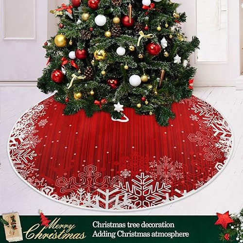 Miniatura 6 de Falda de árbol de Navidad, copo de nieve, decoración de árbol de Navidad, falda de árbol de arpillera, pequeña, para árbol de 4 pies, 36 pulgadas