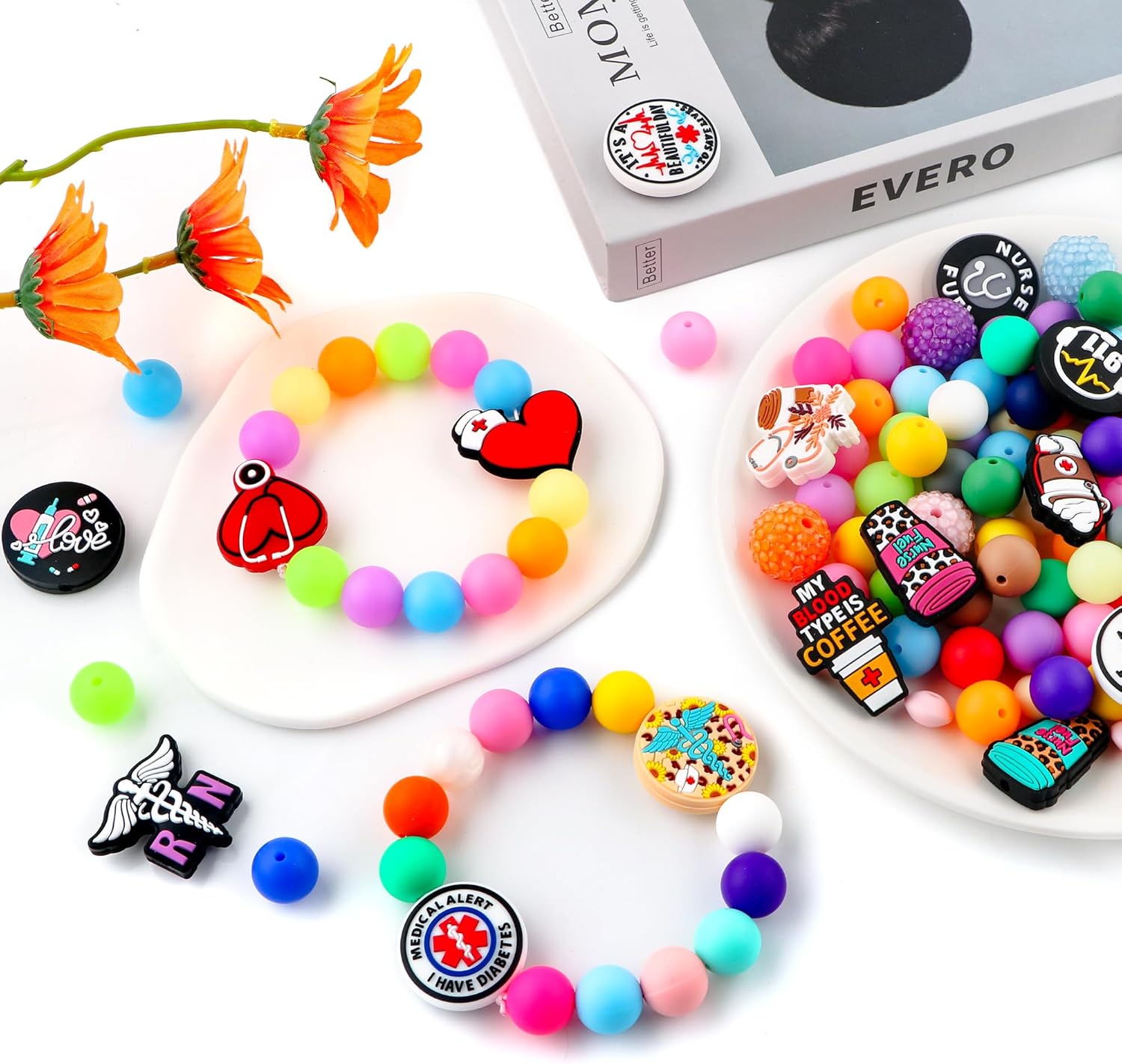 15Pcs Silicone Focal Beads for Pens, Character Silicone Beads for Keychain Making, Lanyard Making DIY Handicraft(Medical) - Image 4