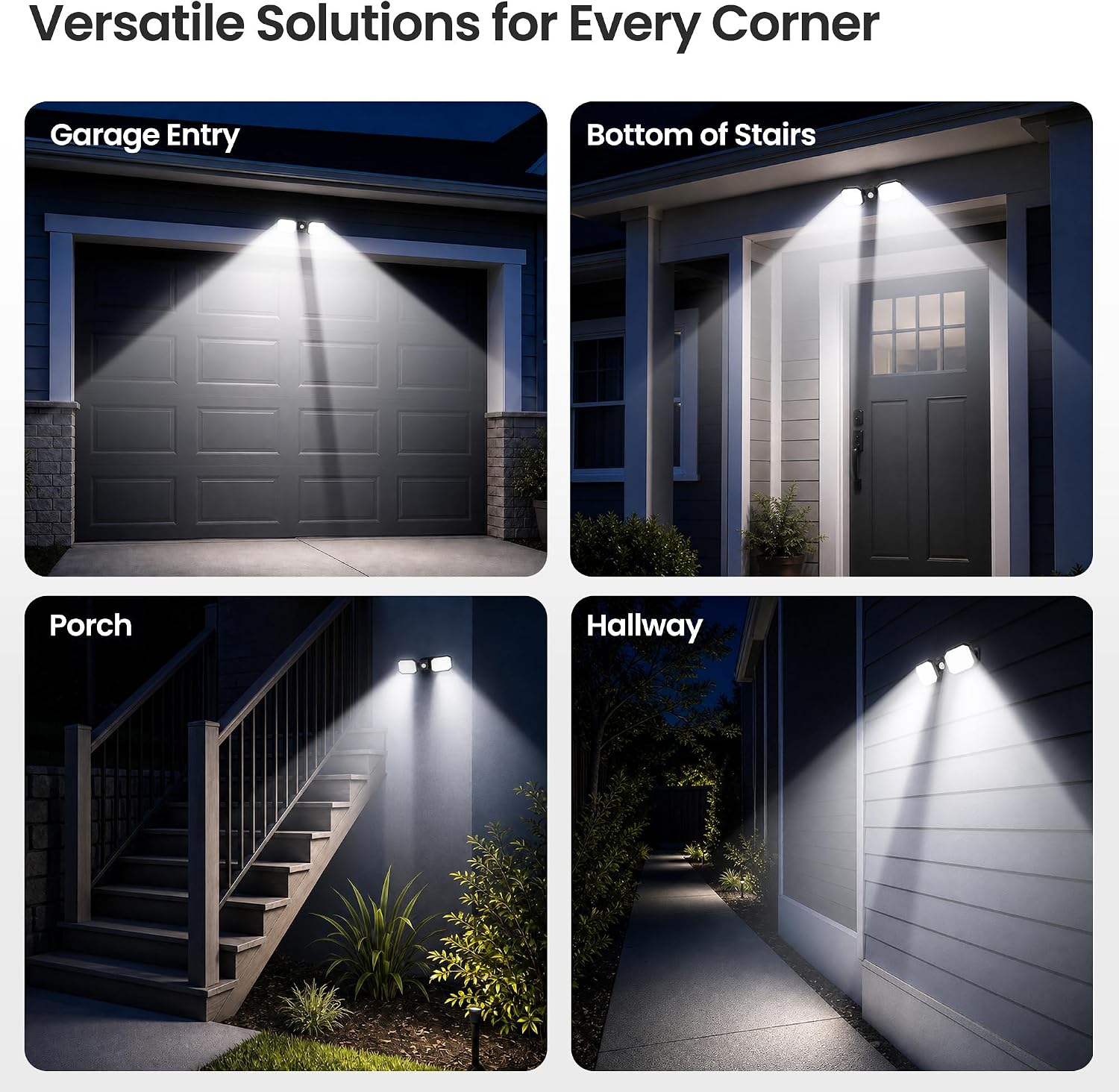 Motion Sensor Outdoor Light, Battery Operated Spotlight 6000mAh, 1600 Lumen Rechargeable Motion Sensor Light, IP65 Waterproof Battery Outdoor Lights for Courtyard, Porch, Garage, Yard