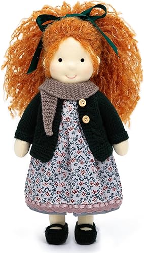 Miniatura 1 de Muñeca Waldorf hecha a mano, Diana de 12 pulgadas, muñeca de trapo suave con bonito peluche, ideal para bebés y niños pequeños