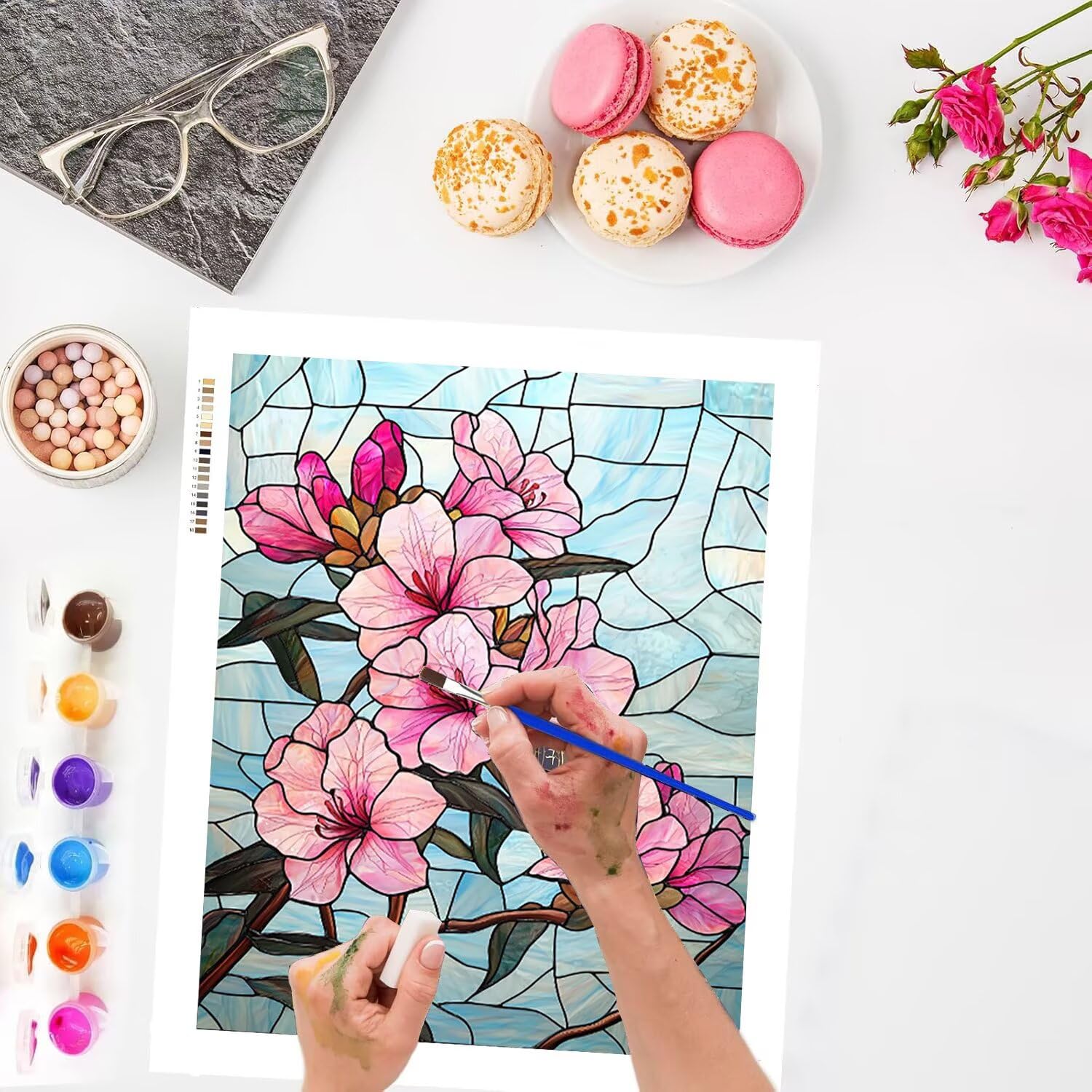 WEISHIWE Fleur de cerisier Peinture Numero Adulte Kits, 80x100cm m-1068