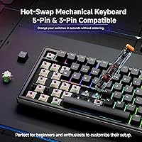 Vista 3 de TMKB T81E Mechanical Gaming Keyboard, 75% Gasket Mount Wired Keyboard with Knob & 5-Layer Sound Dampening, Hot-Swappable, RGB Backlit, 82 Keys for