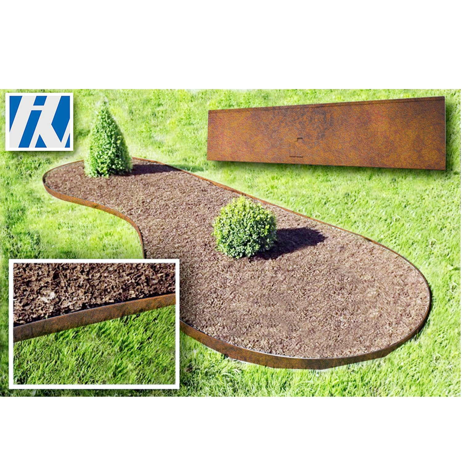 Hugeleaf Rasenkante Hugeleaf Cortenstahl Landschaft Produktbild-Vorschau 5