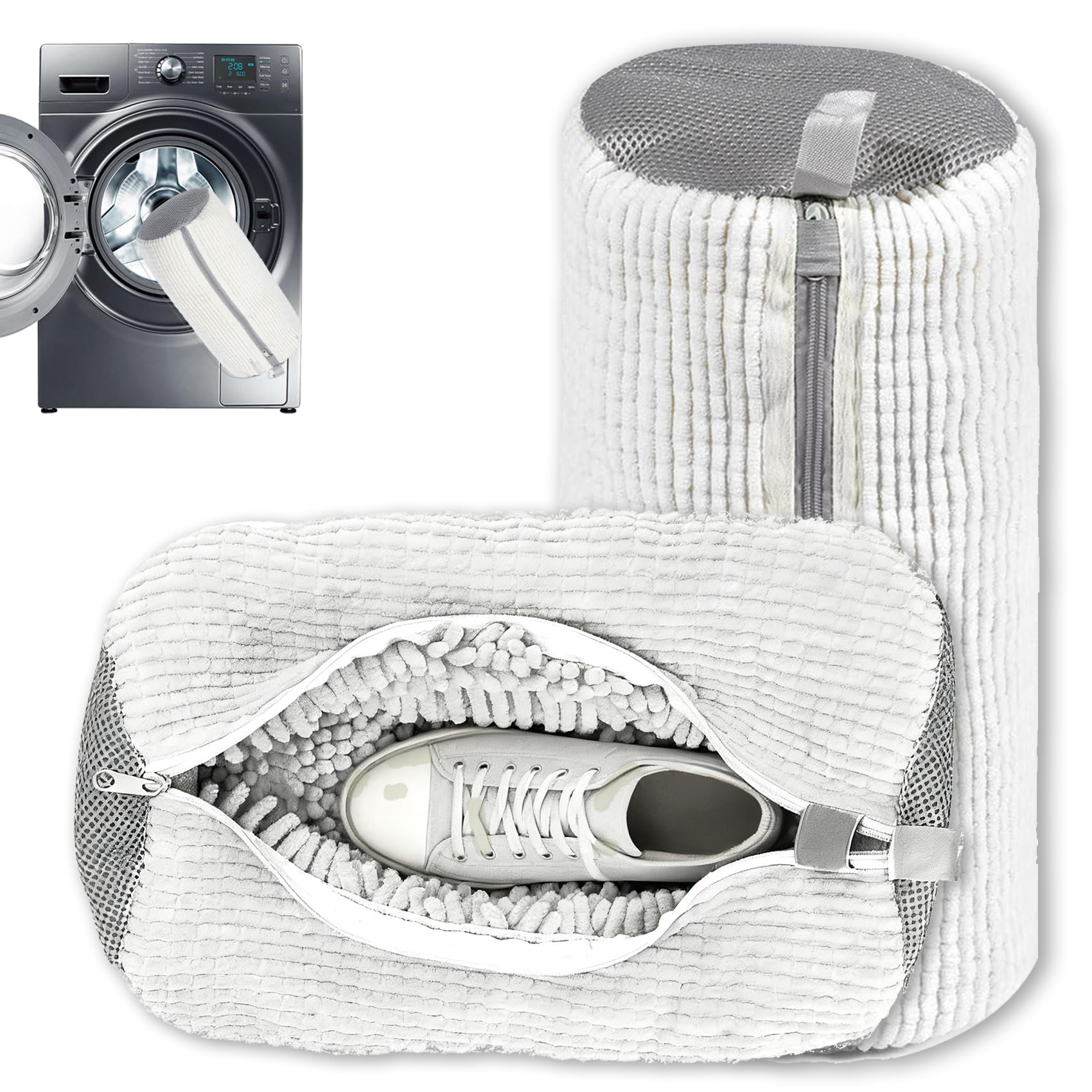 Set 6 Sacchetti Per Lavatrice – 1 Borsa Per Scarpe + 5 Retine Per Capi Delicati, Cerniera - 3