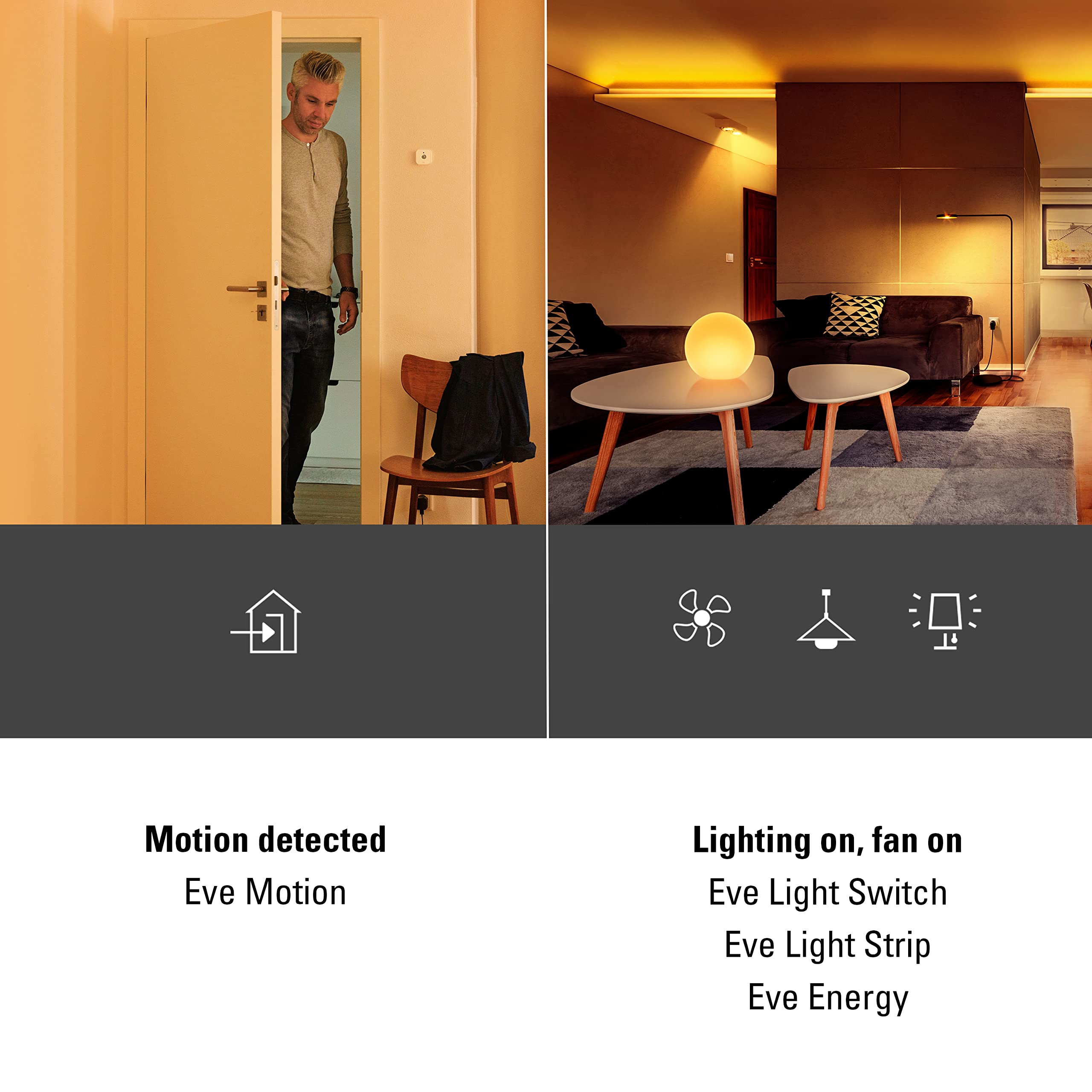 Eve Motion - Smart Bewegungsmelder mit Lichtsensor, IPX3 Wasserbeständigkeit, Benachrichtigungen, automatische Aktivierung von Lichtern und Geräten, Keine Bridge erforderlich, Bluetooth Low Energy,