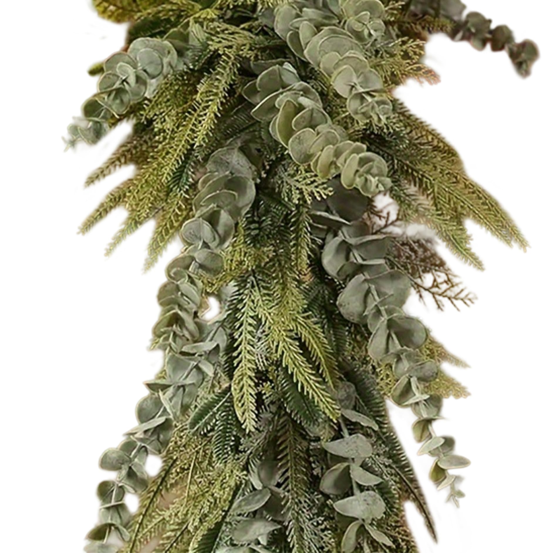 Guirlande de sapin Norfolk artificielle sans perte d'aiguilles avec eucalyptus 180cm