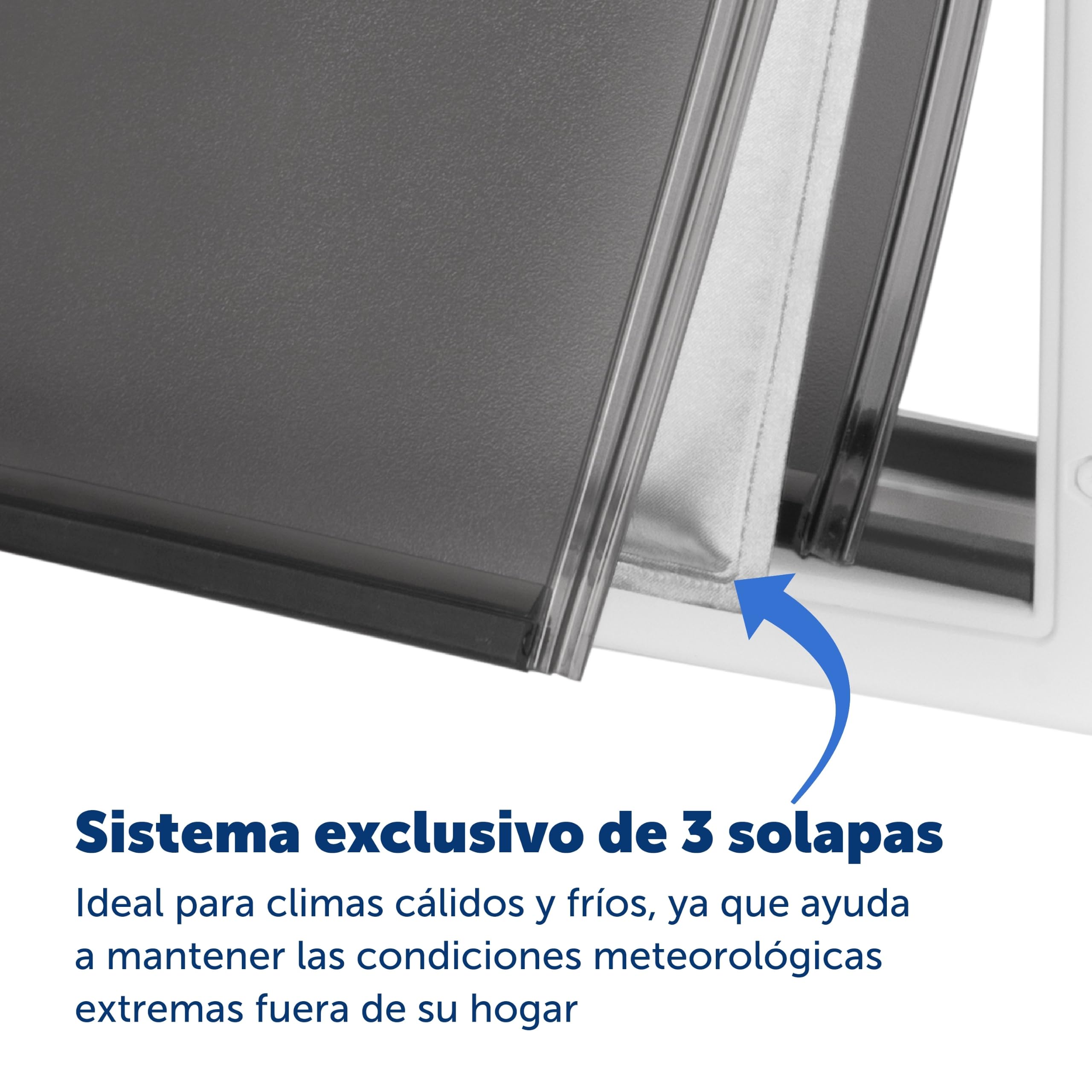 PetSafe Puerta para Mascotas de Climas Extremos - Triple Abertura, Eficiente Energéticamente, Marco Personalizable - Pequeña