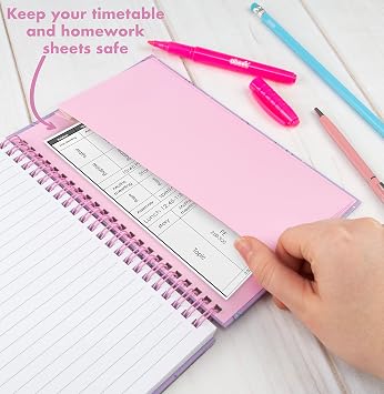 abeec Stationery Set - Notebook and Stationery Set For Girls - Contains A5 Notebook, 1x Highlighter Pens, 1x Pen & 1x Clear Pencil Case
