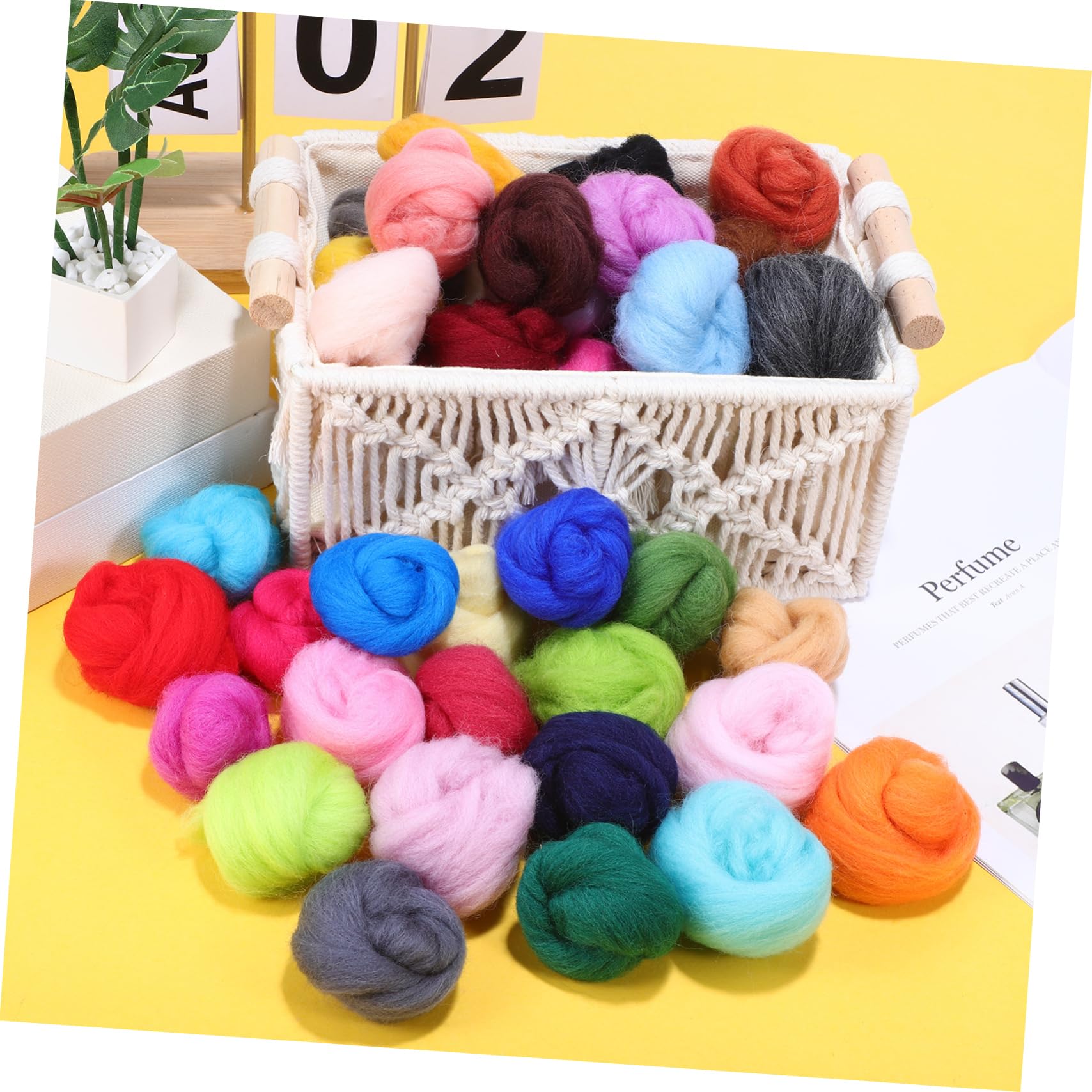 Homoyoyo Farben Nadelfilzwolle Filzwolle Zum Filzen Wollroving Für DIY Projekte Bastelfilz in Großen Mengen Wollfilz Zubehör Für Handarbeiten