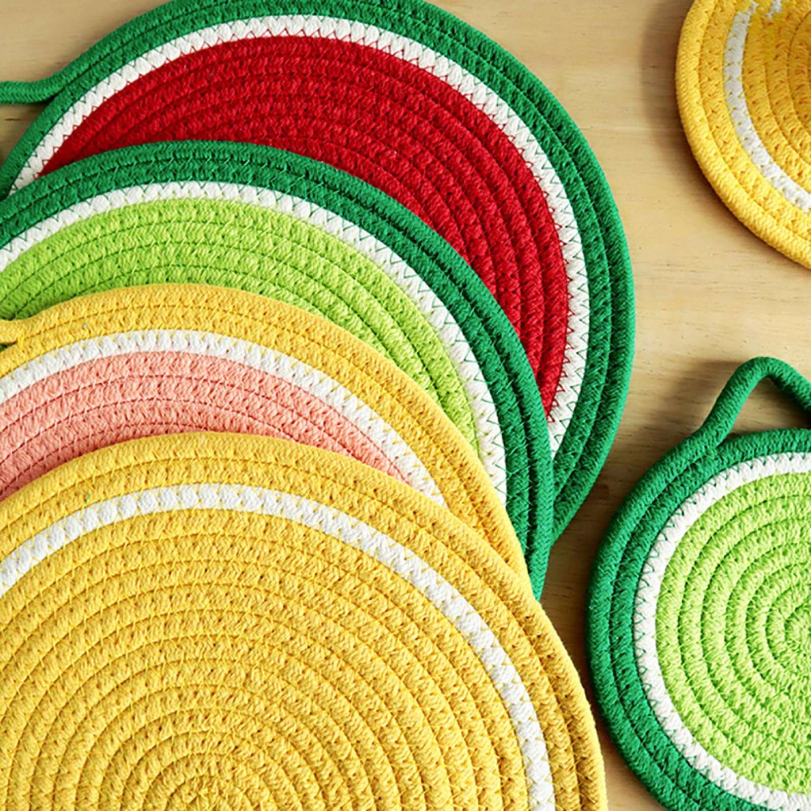 Décoration de Table, Sets de Table, Set de Table de Cuisine à Motif de Fruits créatif, résistant et esthétique, Rond