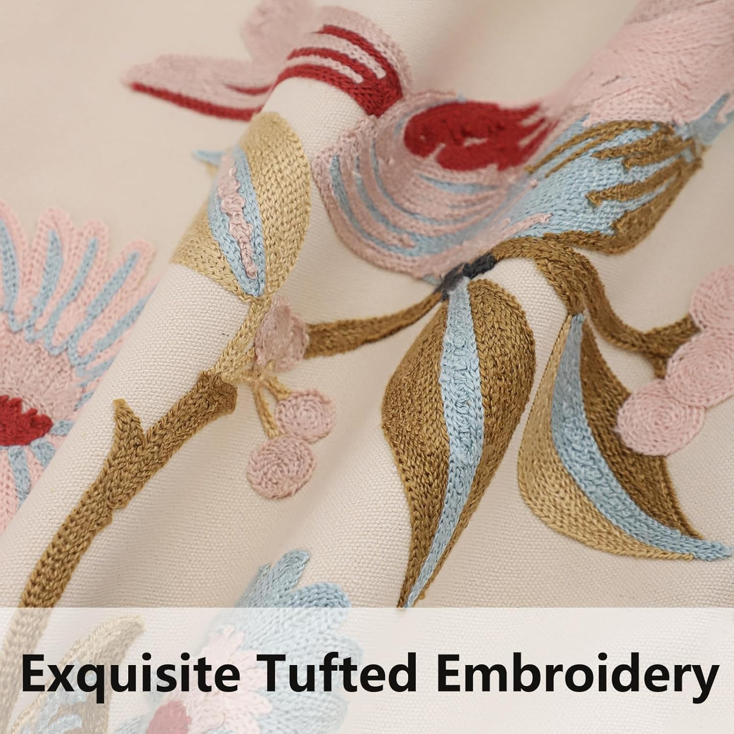 Aesthetic Embroidery Tote Bag for Lady Cute Reusable Canvas Shoulder Bag for Girls Women Shopping Grocery - Image 6