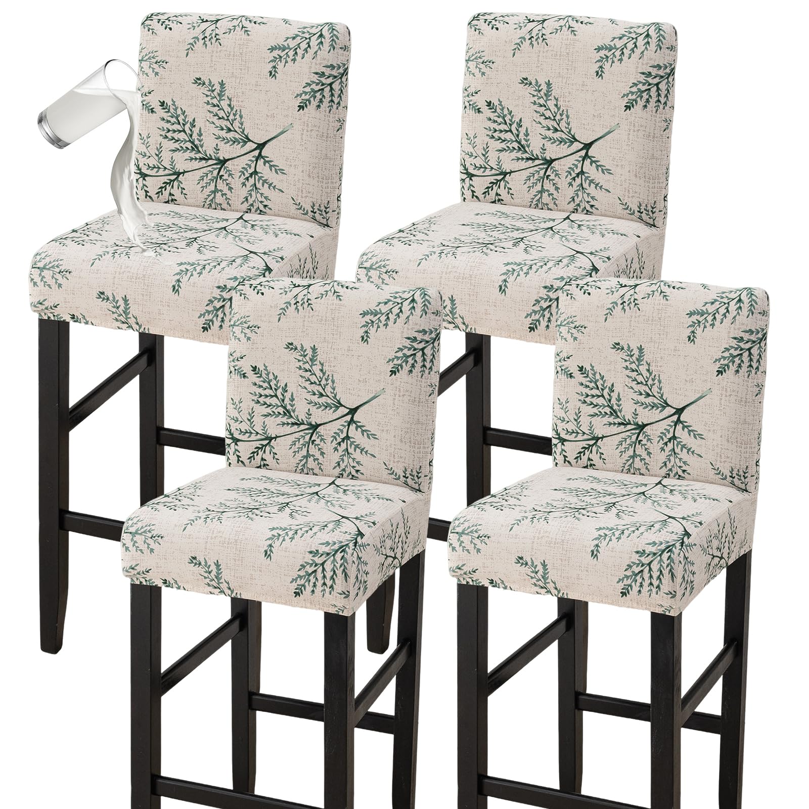Bar Stool Covers Counter Chair Slipcovers Set of 4,Color 05